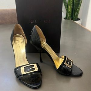 Gucci Sand Pelle S Cuoio 1000 Black Heels
